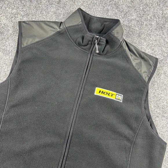 Cutter & Buck Vest Mens XL Black Fleece Holt CAT Spark Systems Full Zip MC009842