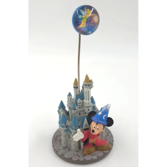 Mickey & Tinkerbell Picture Card Holder Cinderella’s Castle 6” Tall - DISNEY