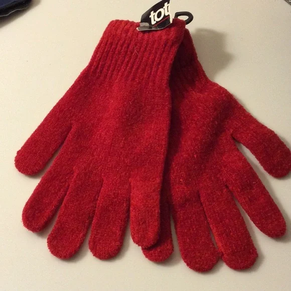 Vintage NWT Totes Red Knit Gloves - Cozy Winter Accessory