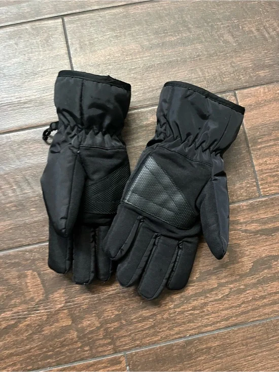 Black Insulated Winter Ski Gloves