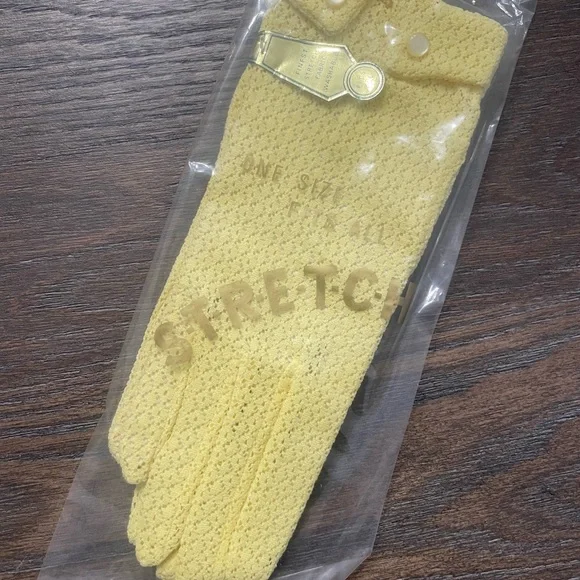 Mid-Century Yellow Eyelet 'Tea Gloves'