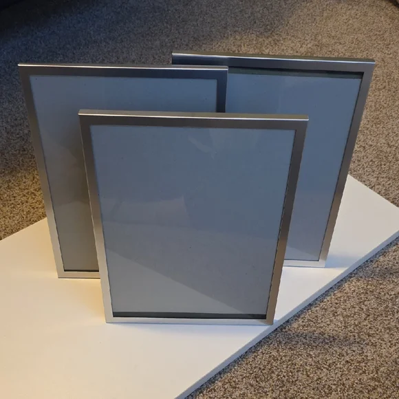 Set of Three Silver Picture Frames 8x10