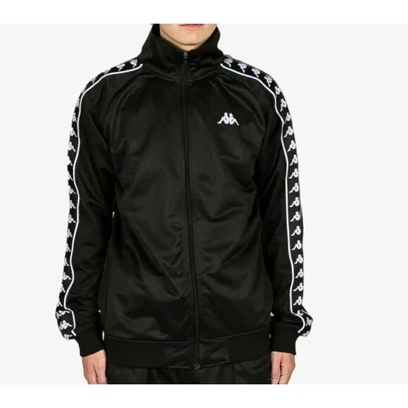 KAPPA 222 Banda Anniston Slim Track JACKET Full Zip Black Size S Unisex