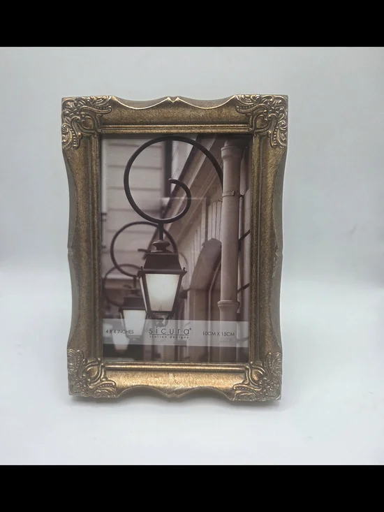 Sicura Italian Designs Gold Ornate 4 X 6 Photo Frame