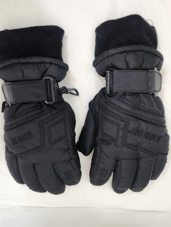 Kombi Goretex Womens Small Black Winter Warm Outdoor Gloves Leather Trim