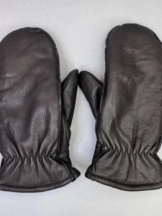 Deerskin Leather Mittens with Polyester Lining