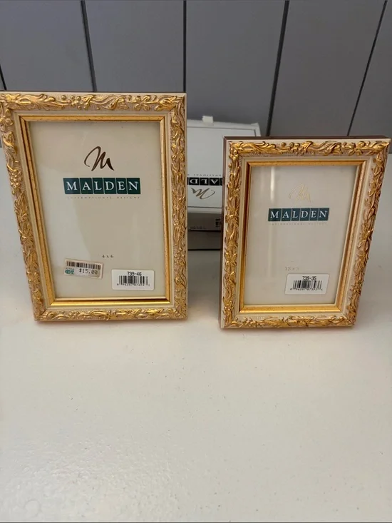 Malden Gold Ornate Pair of Decorative Picture Frames