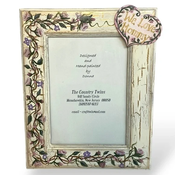 Wood Frame Mother's Day  5x7 Shabby Chic Handpainted Wood- We Love Mommy