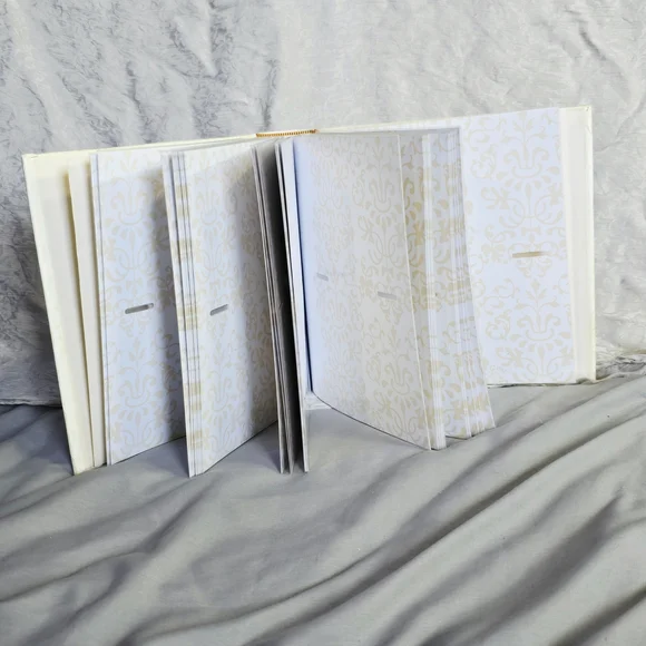 COMING SOON Elegant White Damask Photo Album 9x9 Wedding Keepsake Memory Book