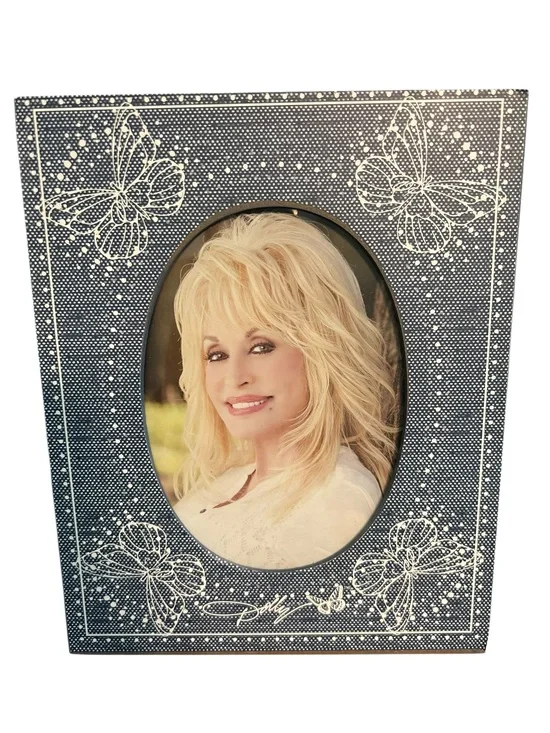 Navy Blue Butterfly Oval Photo Frame