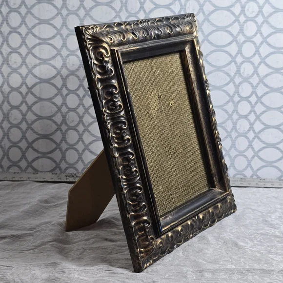 COMING SOON Vintage Ornate Baroque Style Picture Frame Burlap Insert Distressed