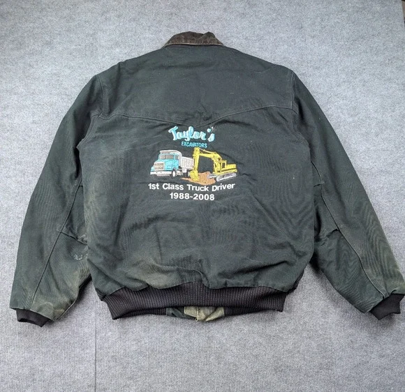 Carhartt Canvas Jacket Mens Large Call J13 Santa Fe Trucker Thrashed Faded Work