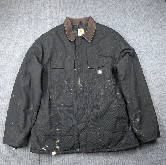 Carhartt Canvas Jacket Men XL Tall C55 USA Made Grunge Thrashed Work Wear Arctic