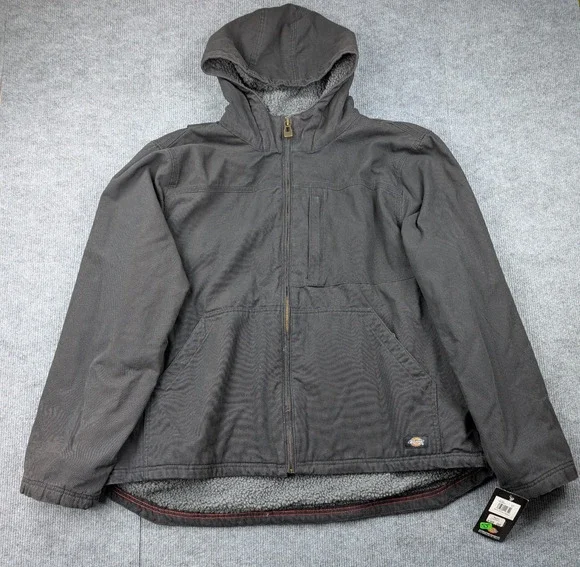 Dickies Duck Canvas Jacket Mens 2XL Fleece Lined Work Wear Hooded TJ360 Utility