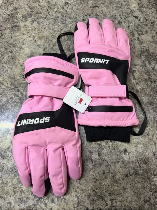 New SPORNIT Pink Ski Gloves With 3M Thinsulate Insulation - Size XXL