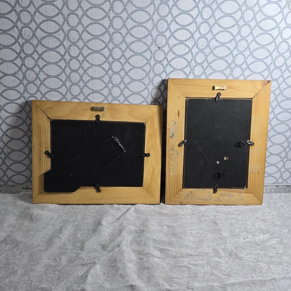 COMING SOON Set of 2 Solid Wood Photo Frames Rustic Brown Distressed Wide Frame