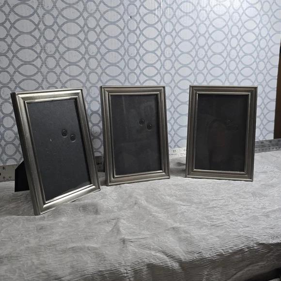 COMING SOON 3PC Brushed Silver 4x4 Photo Frames Luxe Metallic Minimalist Decor