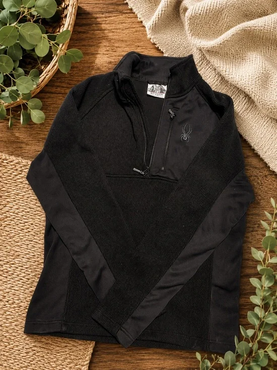 Spyder Men's Black Zip-Up Pullover
