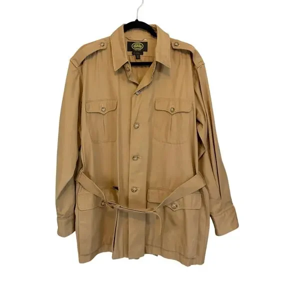 Orient Express Safari Field Jacket Mens 46 Tan Vintage Cotton Military Gorpcore