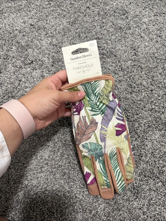 Threshold Tropical Leaf Garden Gloves with Tan Trim