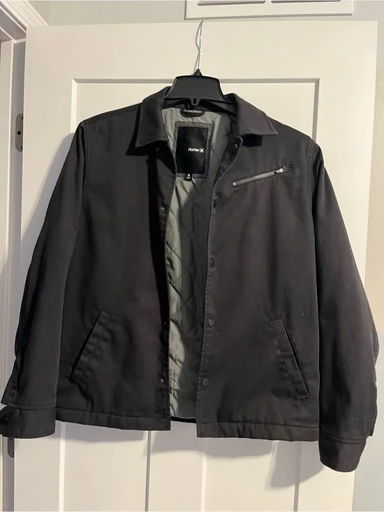 Hurley MVP Twill Black Quilted-Lined Jacket, Waterproof