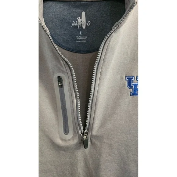 Blokecore Johnnie-O Kentucky Wildcats Quarter Zip Mens Grey Performance vest L