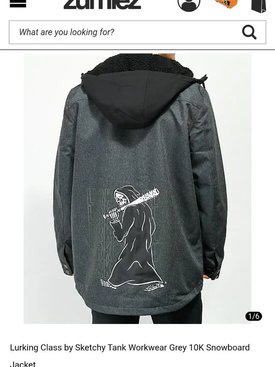LURKING CLASS workwear gray 10K snowboard jacket Brand new. never worn