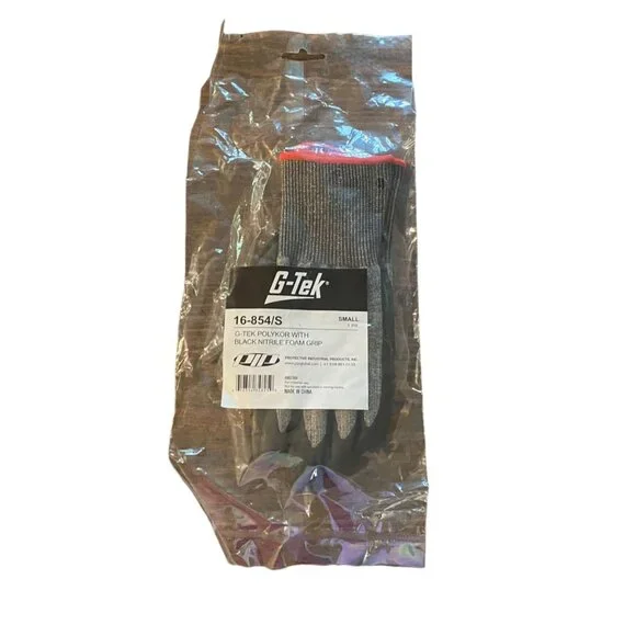 G-Tek Polykor Gloves Black Nitrile Foam Grip Small Industrial Protective‎ NEW