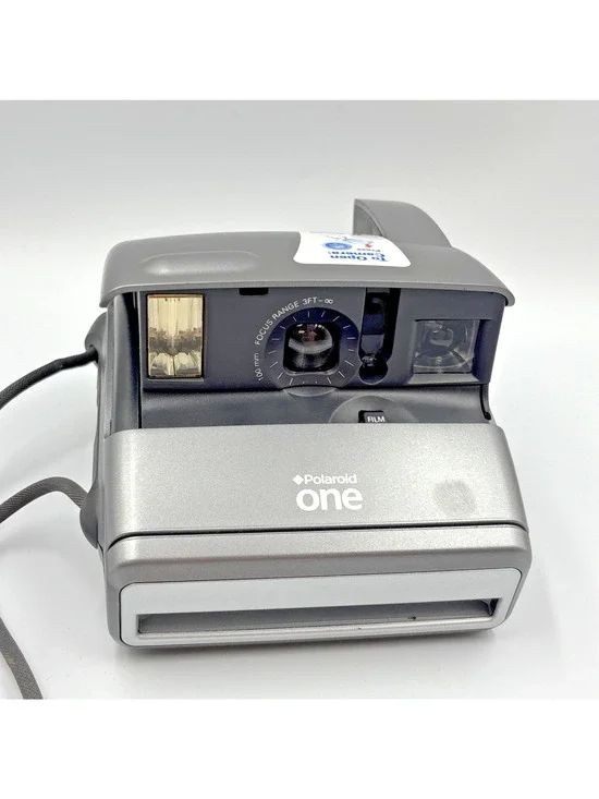 Polaroid One 600 Instant Film Camera Silver Folding Untested