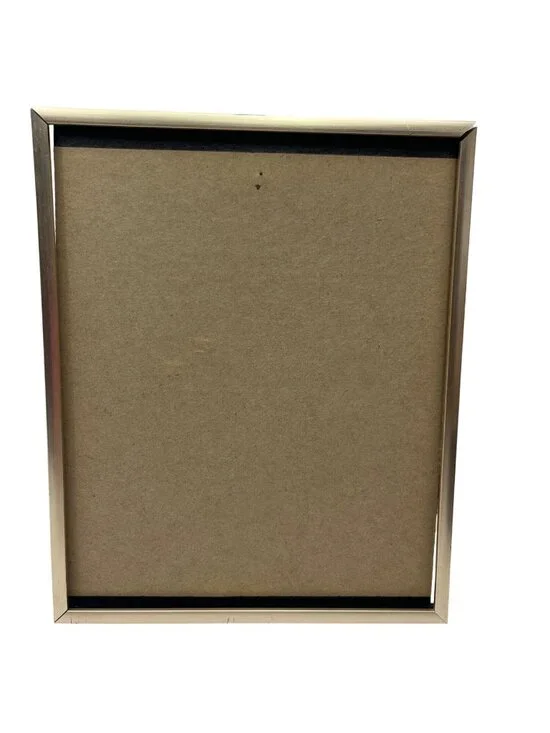 Gold Metal Picture Frame 8x10 Inches Black Backing & Hanging Hardware No Glass