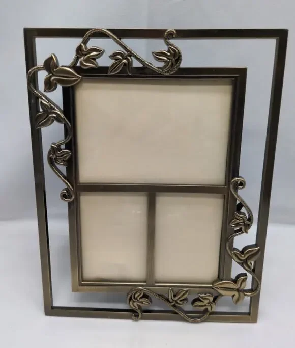 Weston Gallery Sonoma Pewter Collage Frame Ivy Leaves Openwork Windowpane Vtg
