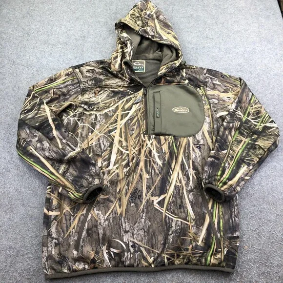 Drake Jacket Mens Medium Brown Mossy Oak Shadow Grass Camo Fleece Hunting