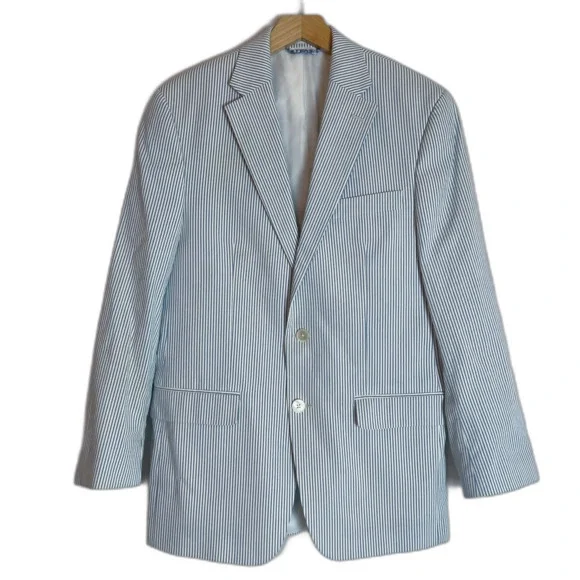 Lauren Ralph Lauren Lexington Blazer Jacket Blue White Striped Men's Size 38R