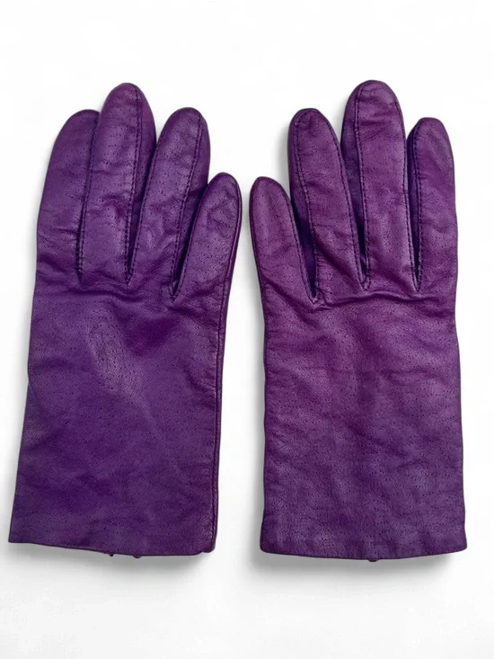 Vintage Purple Leather Driving Gloves Size 7 Women’s Medium