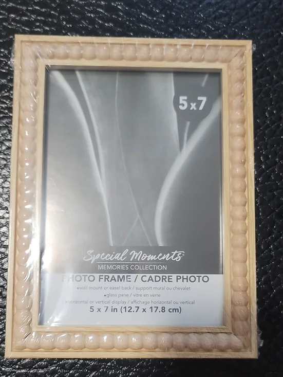 Special Moments Beaded Light Wood 5x7 Photo Frame