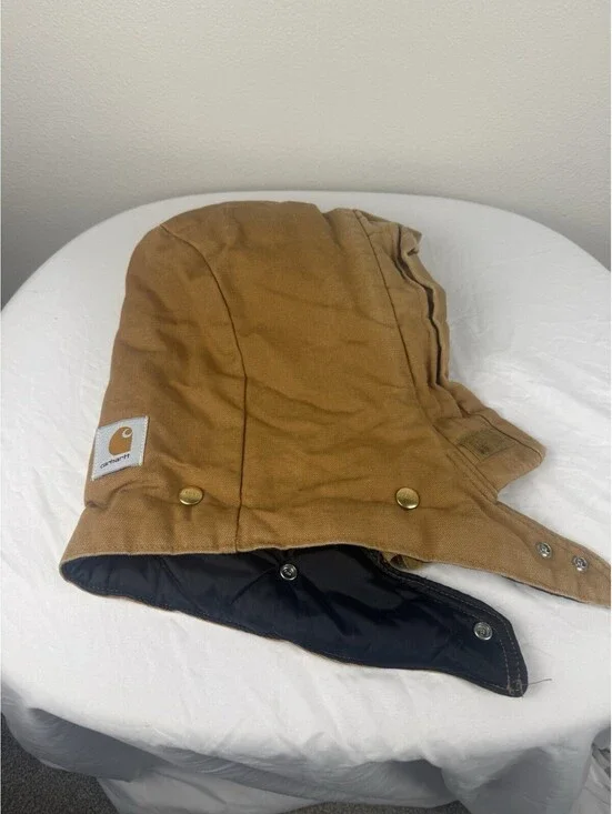 Carhartt Hood A02 BRN Brown Duck Canvas Quilt Lined Insulated Snap On USA