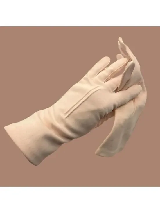Vintage 1950s 1960s Hanson Pink Gloves, Cotton Size 6 1/2 Prom Gloves, Cocktail