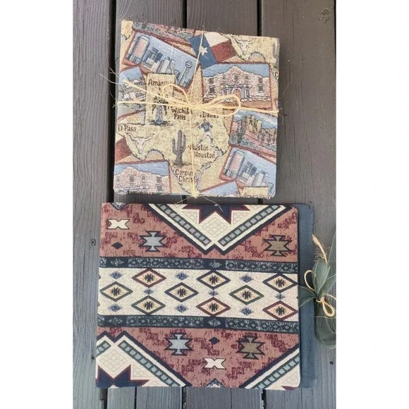 Vintage Lot Of 2 Large Tapestry Photo Album Scrapbooks, Unfilled