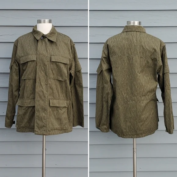 East Germany Raindrop Rain Camo Camouflage Military Issue Light Field Shacket Md
