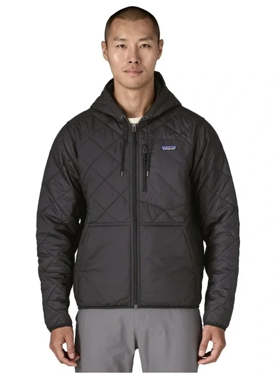 Patagonia Like New Black Diamond Quilted Hooded Puffer Jacket w/ Blue Zip Accent