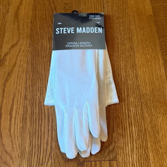 NWT Steve Madden Opera Length Fashion Gloves White One Size Fits Most