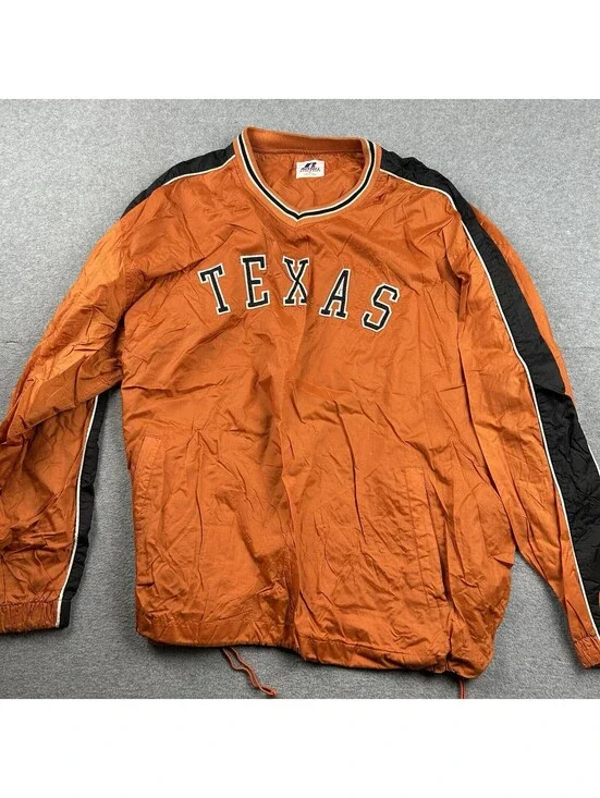 Vintage Texas Linghorns Pullover Windbreaker Jacket Russell Men’s Size XL Lined