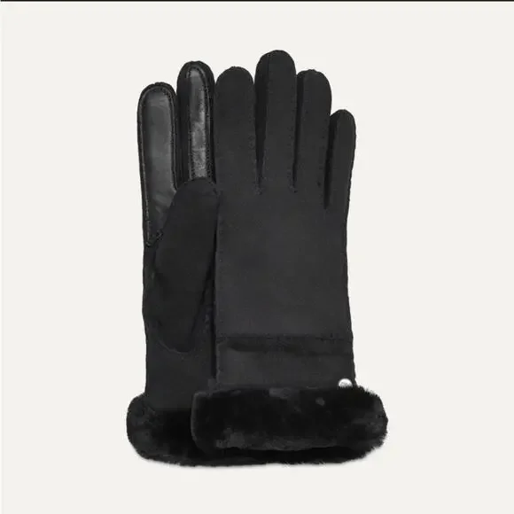 UGG Sheepskin Suede‎ Gloves Cashmere Blend Lined Touchscreen Compatible Small