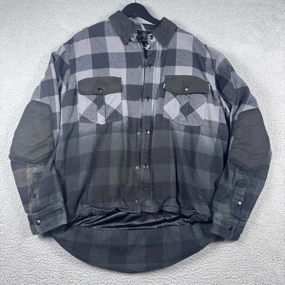 Z1R Duke Ombre Flannel Mens 2XL Motorcycle Shacket Shirt Jacket Concealed Carry