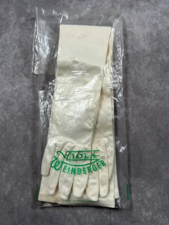 Viola Weinberger Vintage Women Opera Gloves Nylon Satin W Germany L