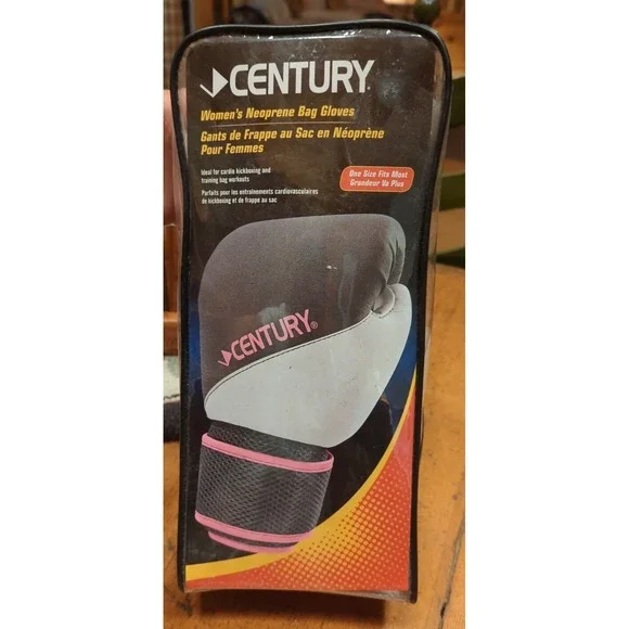 New Century Women's Gray White Pink Neoprene Bag Gloves one size fits most