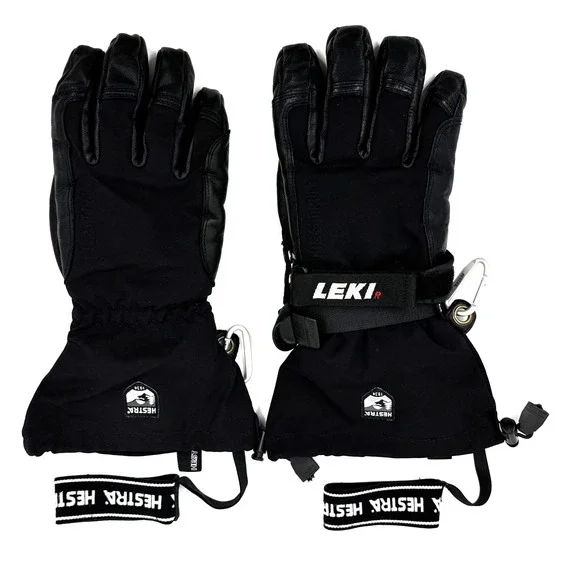 Hestra Gore-Tex XCR Insulated Ski Gloves Men's Size 10 Black Leather Palm