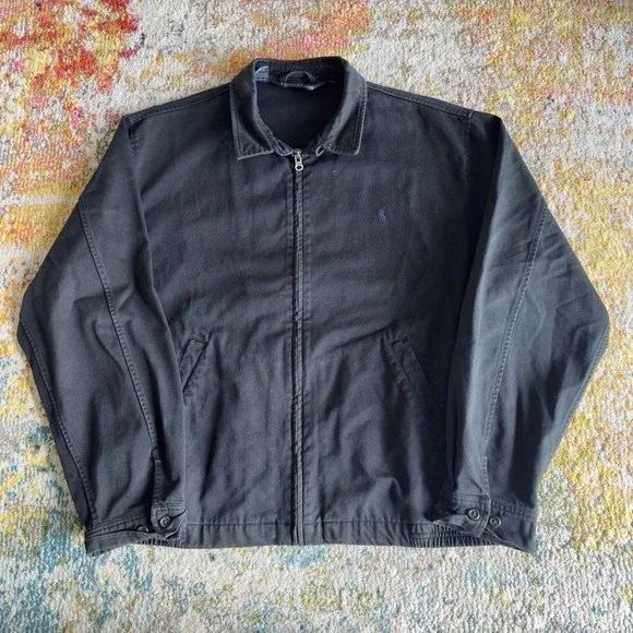 Vintage Polo Ralph Lauren Harrington Jacket Black Size XL