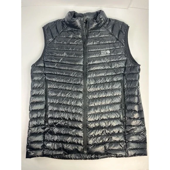 Mountain Hardwear 800 Goose Down Puffer Vest Men's XL Black Full Zip Lightweight
