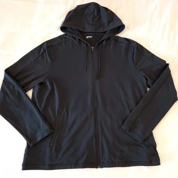 NWT Brady Brand Train Full Zip Hoodie Mens XXL Jacket Micro Modal Black